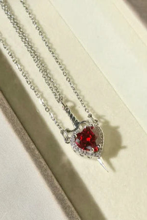 Heart Sword Necklace Symbol of Love & Strength