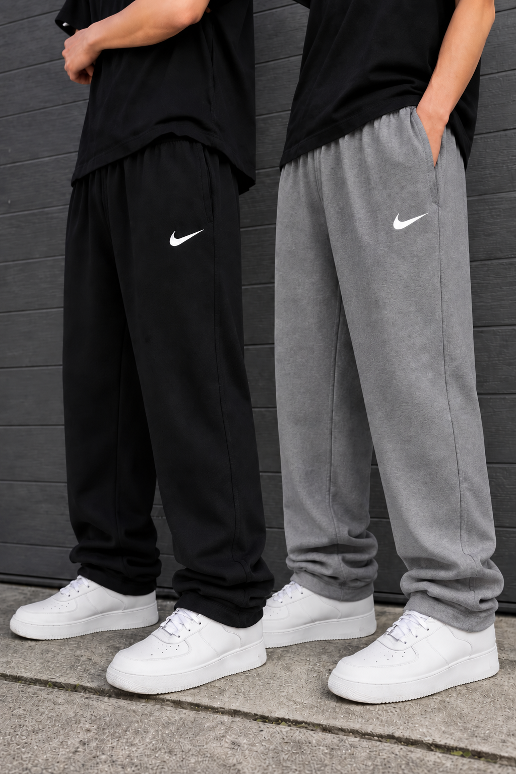 Nike Loose Fit Streetwear Trousers Combo Set – Black & Grey