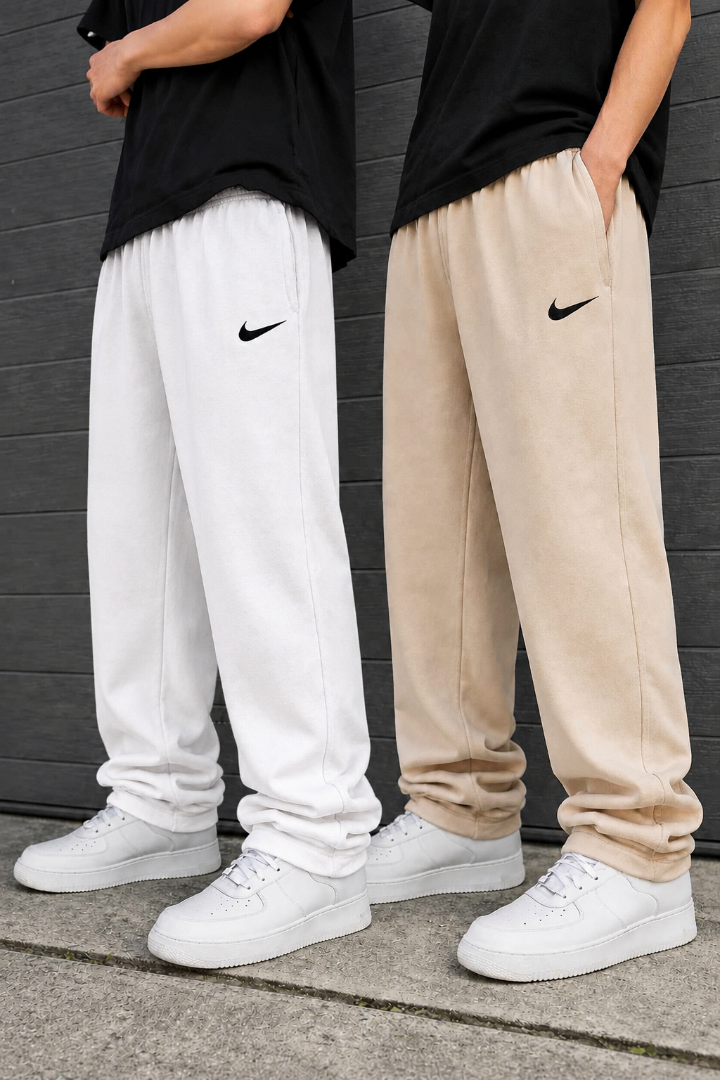 Nike loose-fit trousers in black and grey
