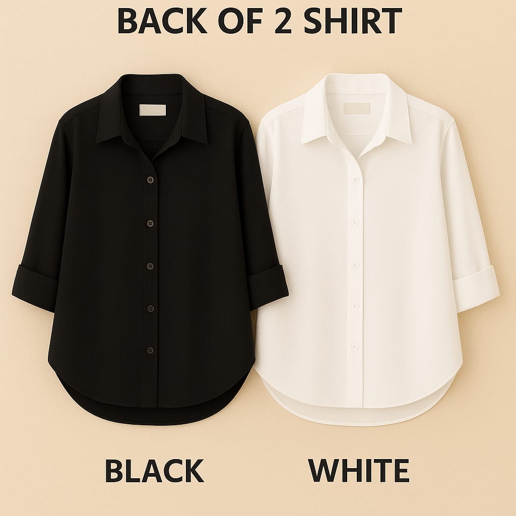 Pack of 2 Premium Casual Shirts – Black & White